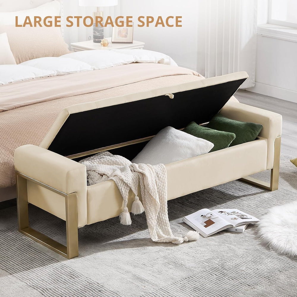 End of Bed Storage Bench, 67'' Bench for Bedroom Foot of Bed King Siz...