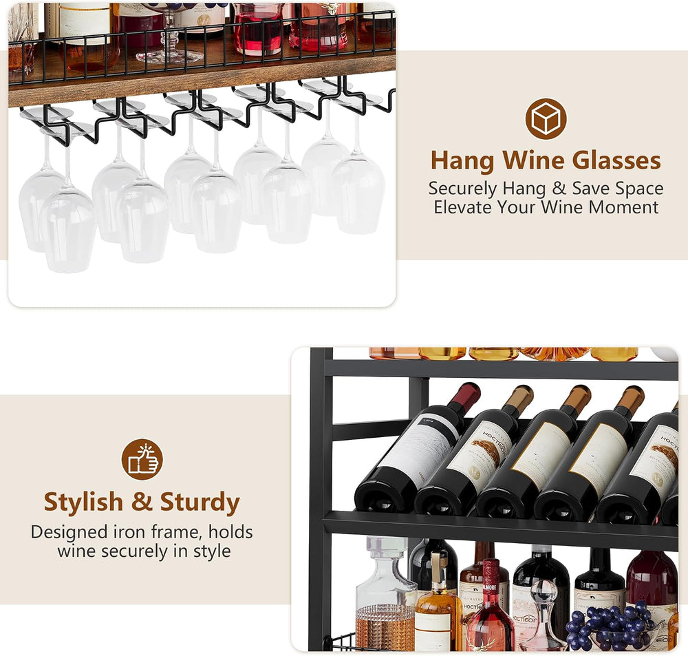 Hoctieon Wall Mount Wine Rack, Wall Mounted Wine Bottle Rack for Display and ...