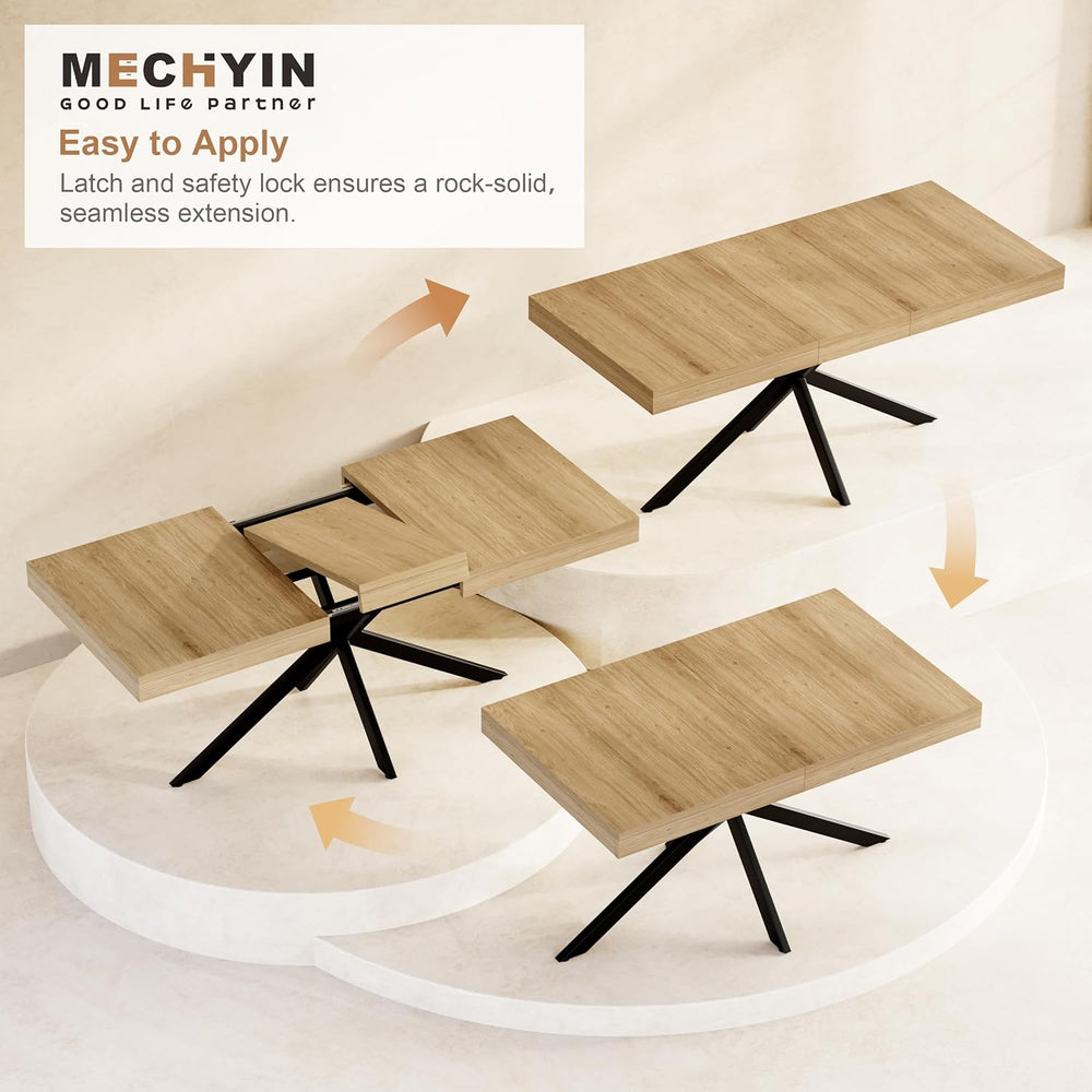 MECHYIN 55''-70.9'' Extendable Dining Room Table for 4-6-8, R...