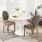 SoarFlash Kitchen Table and Chairs for 2, 31.5" Dining Table Set for 2 with French Dining Chairs, 3 Piece Round Kitchen Table Set, Dining Room Table Set for Small Space, Apartment