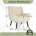 NicBex Modern Accent Chair for Living Room Upholstered Foam Filled Living Room Chairs with Metal Legs Teddy Cozy Lounge Armchair for Living Room Bedroom,Beige