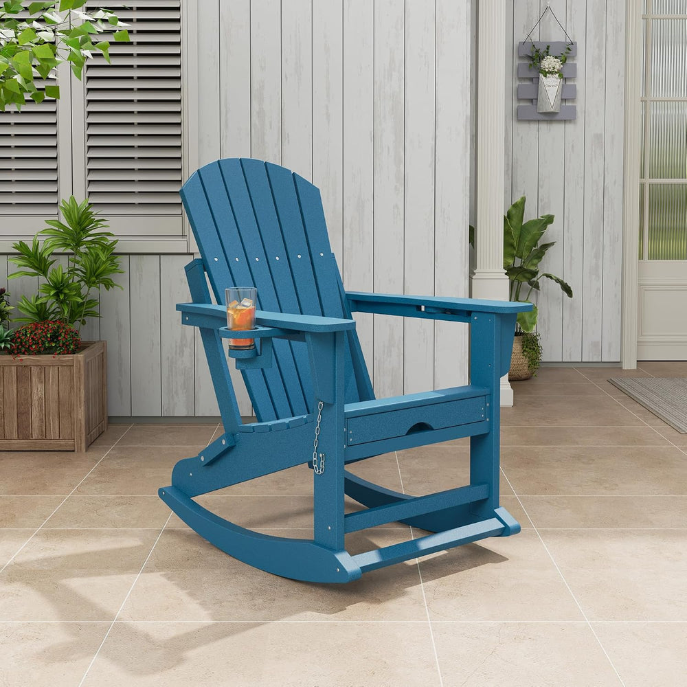 Rocking Adirondack Chairs, Folding Adirondack Rocking Chair With Footrest, Ad...