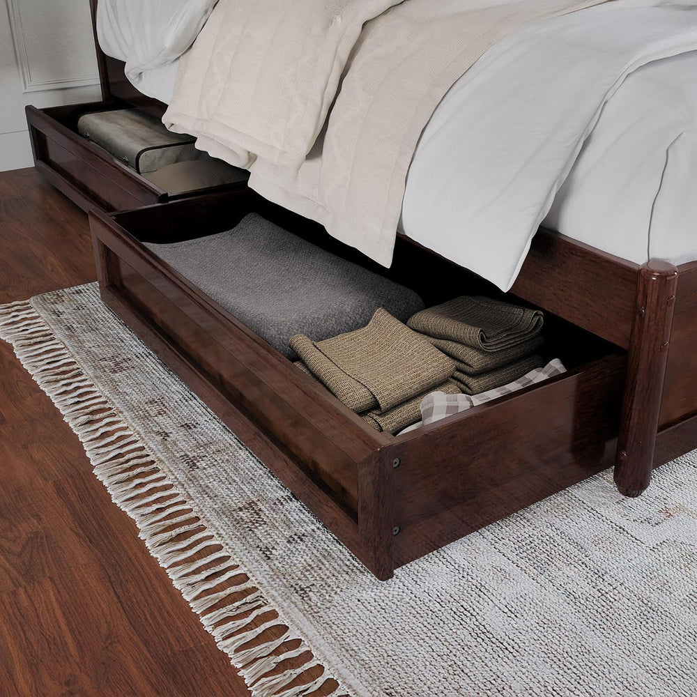 AFI, Felicity King Platform Bed with Panel Footboard & Storage Drawers, W...