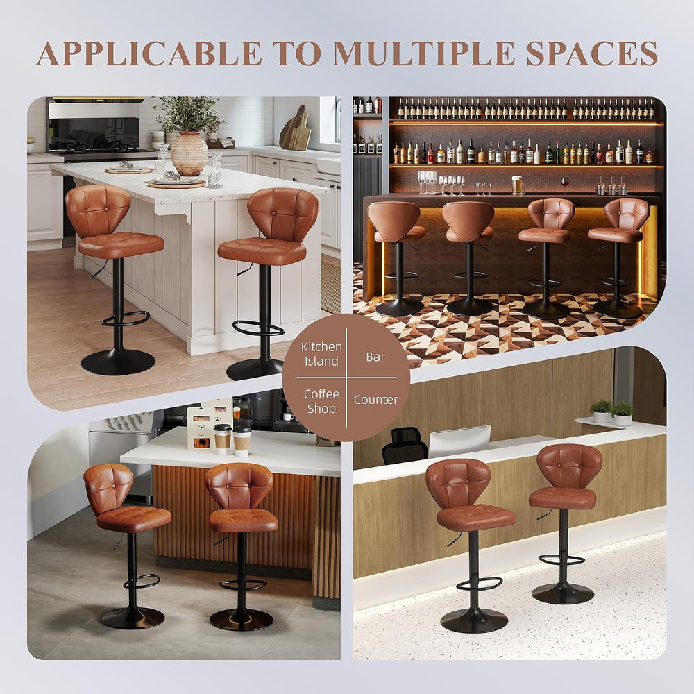 Bar Stools Set of 3 - Swivel Counter Height Barstools (Height Adjustable) | M...