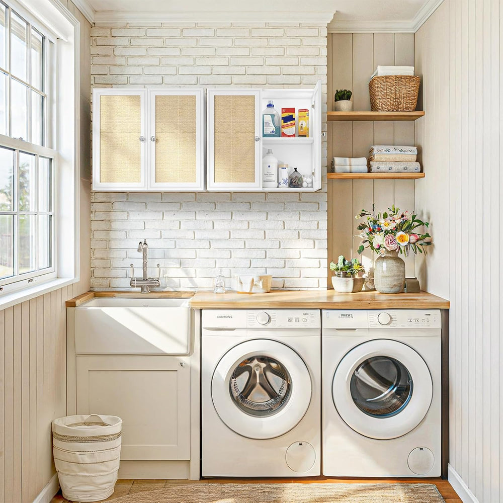 Laundry Room Cabinets with Lights, 24INCH Bathroom Cabinets Wall Mounted with...