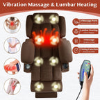 3 Motor Large-Wide Lift Chair, Infinite Position, 180° Lay Flat, Power Lift Chairs Recliners for Elderly Big and Tall, Massage & Heat, Extended Footrest (Dark Brown, Large Wide)