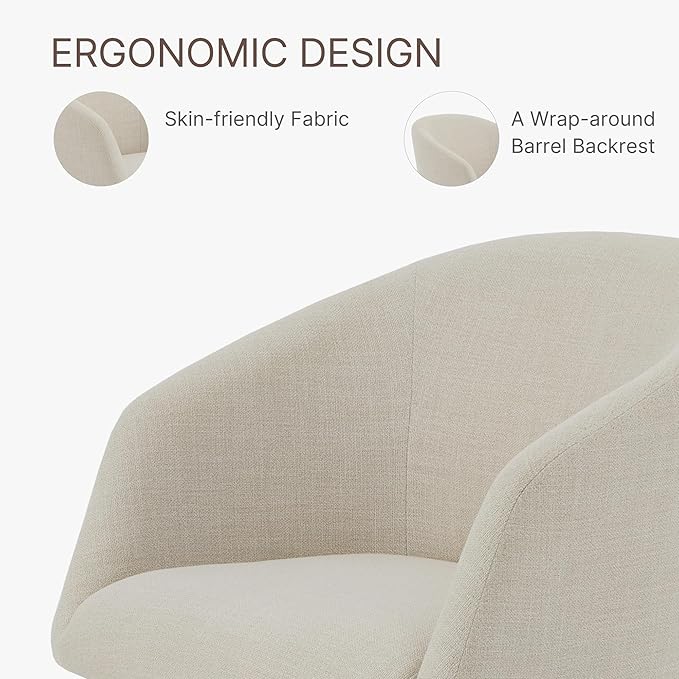 Swivel Dining Chairs Set of 4, Upholstered Mid Century Modern Deskchair with ...