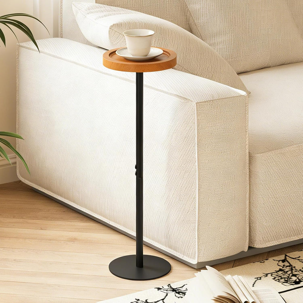YYW Drink Table, 7.87" Small Round Side Table, Pedestal Side Table, Circ...