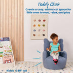 ECR4Kids Teddy Bear Sherpa Toddler Chair, 14in Seat Height, Kids Furniture, Peacock Blue