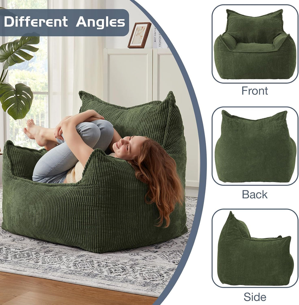 EBENCHICO Giant Bean Bag Chair for Adults, Corduroy Large Bean Bag Chairs for...