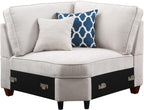 Ball & Cast 127" L-Shaped Sectional Couches for Living Room with Movable Ottoman,2 Cup Holders & USB Ports,7 Seat Chenille Upholstered Sofa W/6 Throw Pillows & Hidden Storage Box,DIY Combination,Beige
