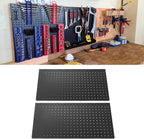 Fydun Metal Pegboard Wall Panels Steel Modular Peg Board Organizer Garage Workbench