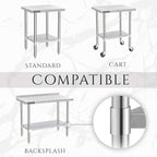 DuraSteel Galvanized Under Shelf for Work Tables - Extra Adjustable Lower Shelf for 30" x 48" Stainless Steel and Wooden Worktables - Fits for use in Restaurant, Warehouse, Home, Kitchen, Garage