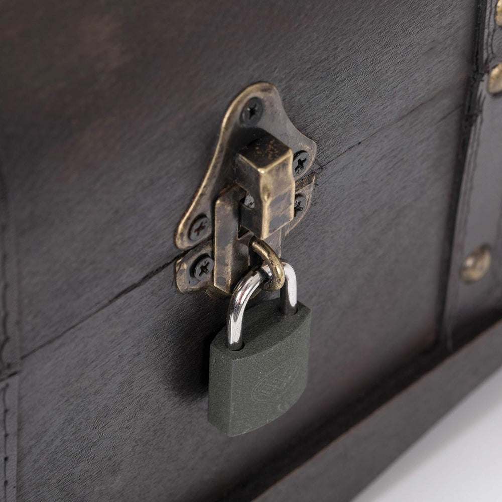 Vintiquewise Small Pirate Style Wooden Treasure Chest (Chest with Padlock) (Q...