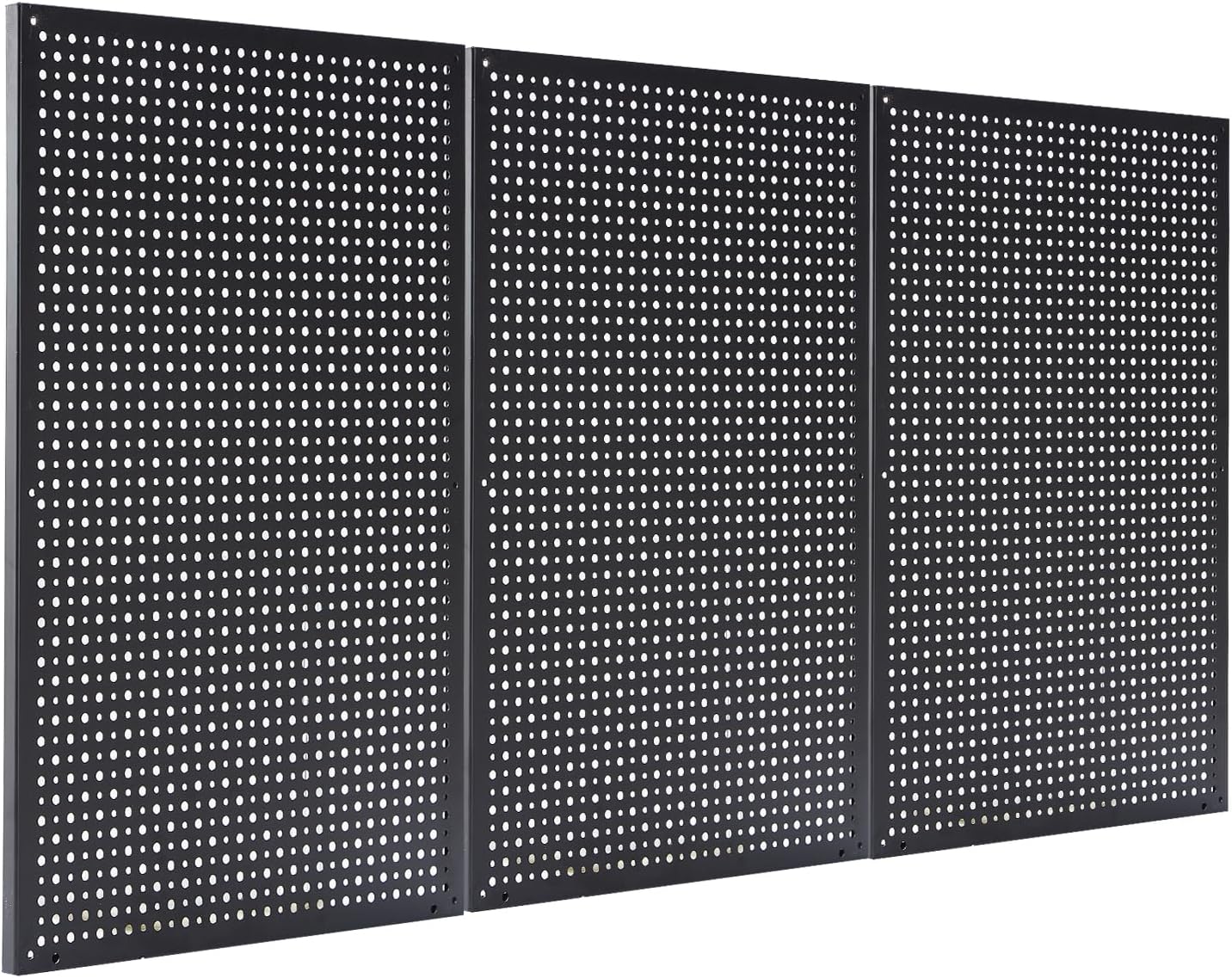 Peg Board,3 Pack 16-Inch X 24-Inch Heavy Duty Metal Peg Board Tool Organization Panels,Ideal for Storage Solutions in Garages, Workbenches, Workshops, Kitchens, and Other Iocations(Black)