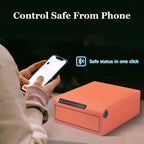 Biometric Fingerprint safe, Slide-Away Handgun Safe for Pistols, Leather Wrapped Jewelry Storage Safe, Drawer Safe for Home,Digital Keypad & Quick-Access Drawer (Orange-1 Drawer)