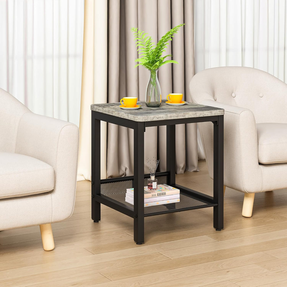 AWQM Coffee Table Set of 3, Coffee Table with 2 Square End Side Tables | Mode...