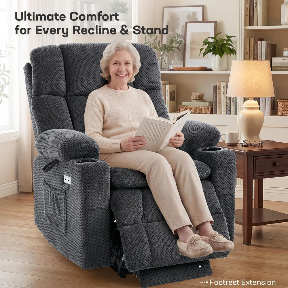 Tami Tami Dual Motor Power Lift Chair Recliner for Elderly with Massage and H...