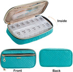 BAGSFY Pill Organizer Case 2 Times a Day- Weekly Medicine Organizer Travel Pill Box with Removable 7 Day Medicine Case Container for Fish Oil, Vitamin, Supplement