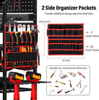 TC-HOMENY Power Tool Organizer Cart with 8 Outlets Charging Power Station, 24 Large Drill Tool Storage Racks with Wheels for Garage, Heavy Duty Tools Organizer Station, Festival Gifts for Men Dads