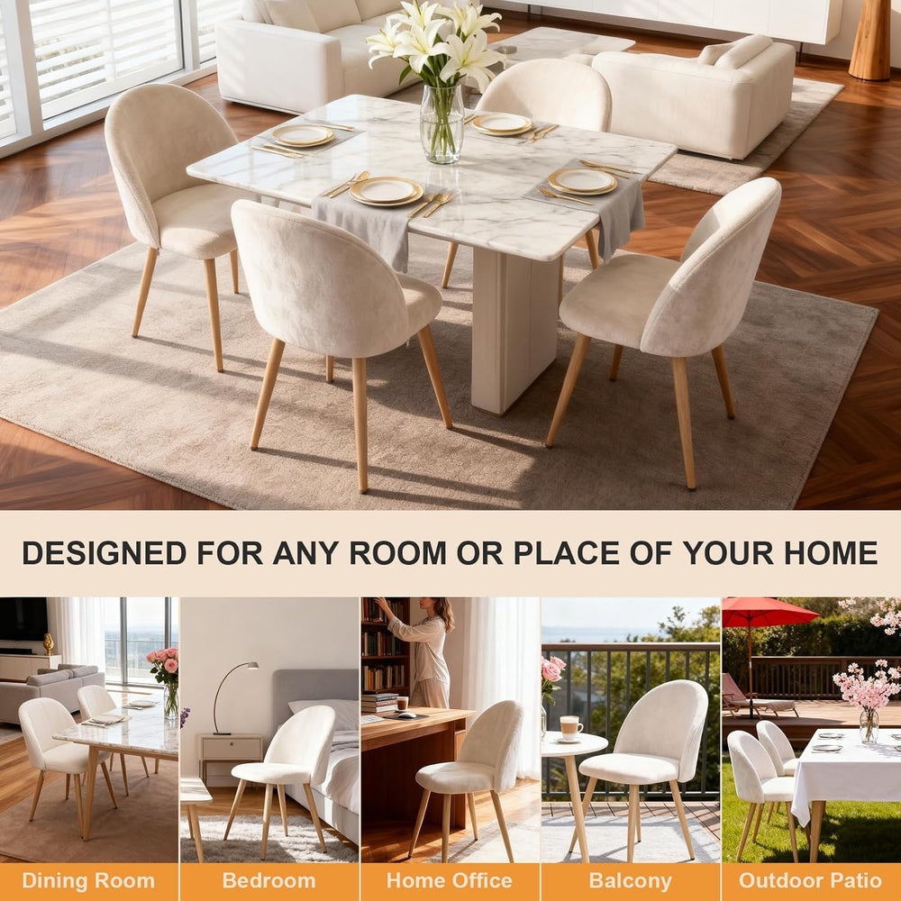 Lightdot Dining Chairs Set of 2, Velvet Kitchen Chairs Side Chairs Mid-Centur...