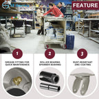 SY America 5" X 2" Casters Wheels,Heavy Duty Industrial Casters，Polyurethane on Aluminum Wheels,1 Rigid Casters,1100 LBS Load Capacity