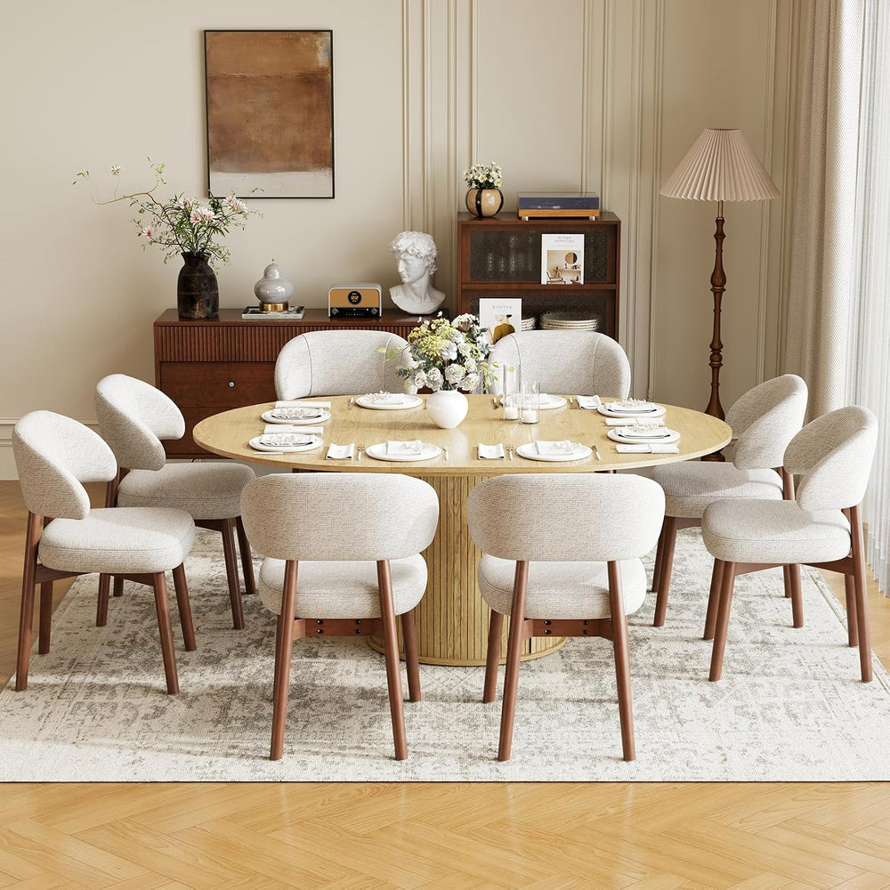 MALOL 47"-63" Extendable Round to Oval Dining Table Chairs Set for ...