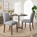 Dining Chairs Set of 2, Modern Dining Room Chairs with Wooden Legs, Upholstered Kitchen Farmhouse Parsons Chairs for Restaurant & Cafe- Gray
