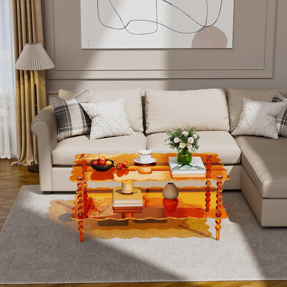 Acrylic Side Table+Coffee Table Set of 2