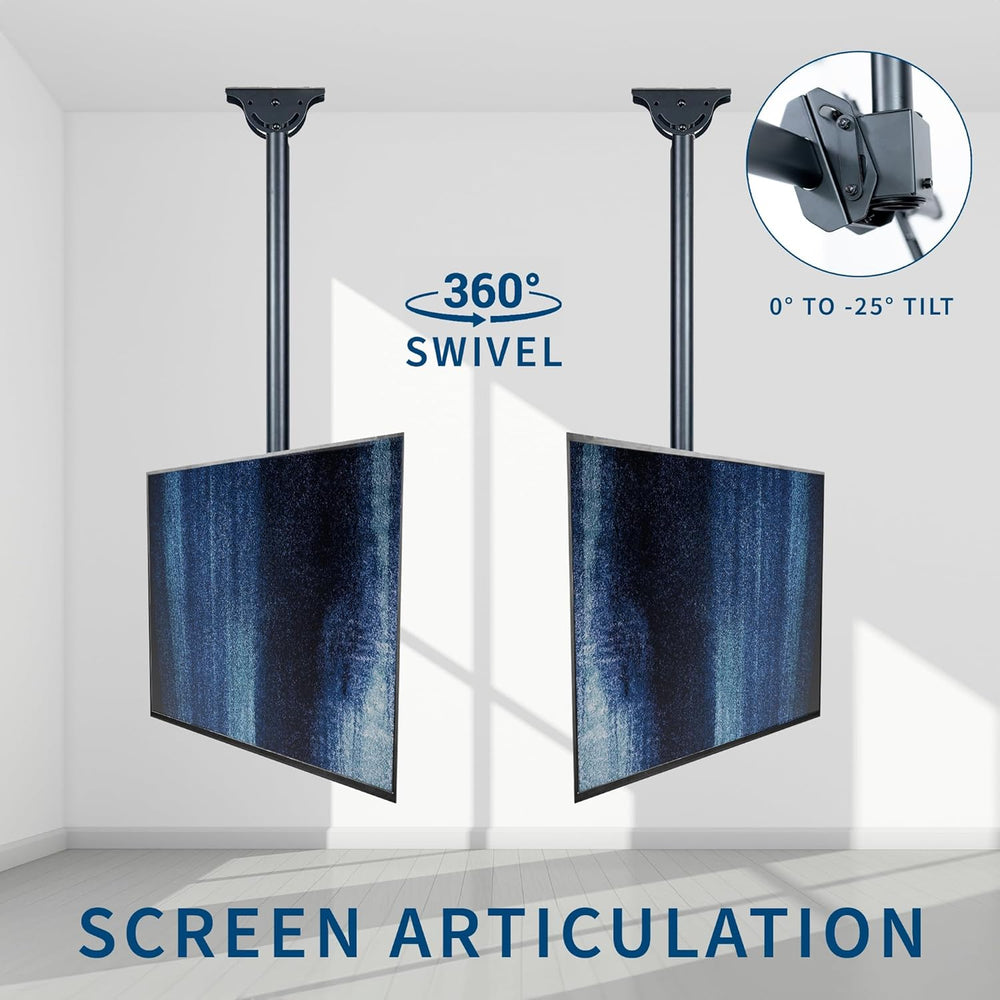 VIVO Black TV Ceiling Mount for 37 to 90 inch Screens, MOUNT-VC90-10 | Full S...
