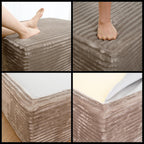 JINGLING 37.4" Rectangle Ottoman Foot Rest for Couch - Corduroy Upholstered Compressed Memory Foam, Cloud Ottoman for Modular Sectional, No Assembly Required, DIY Combination, Camel