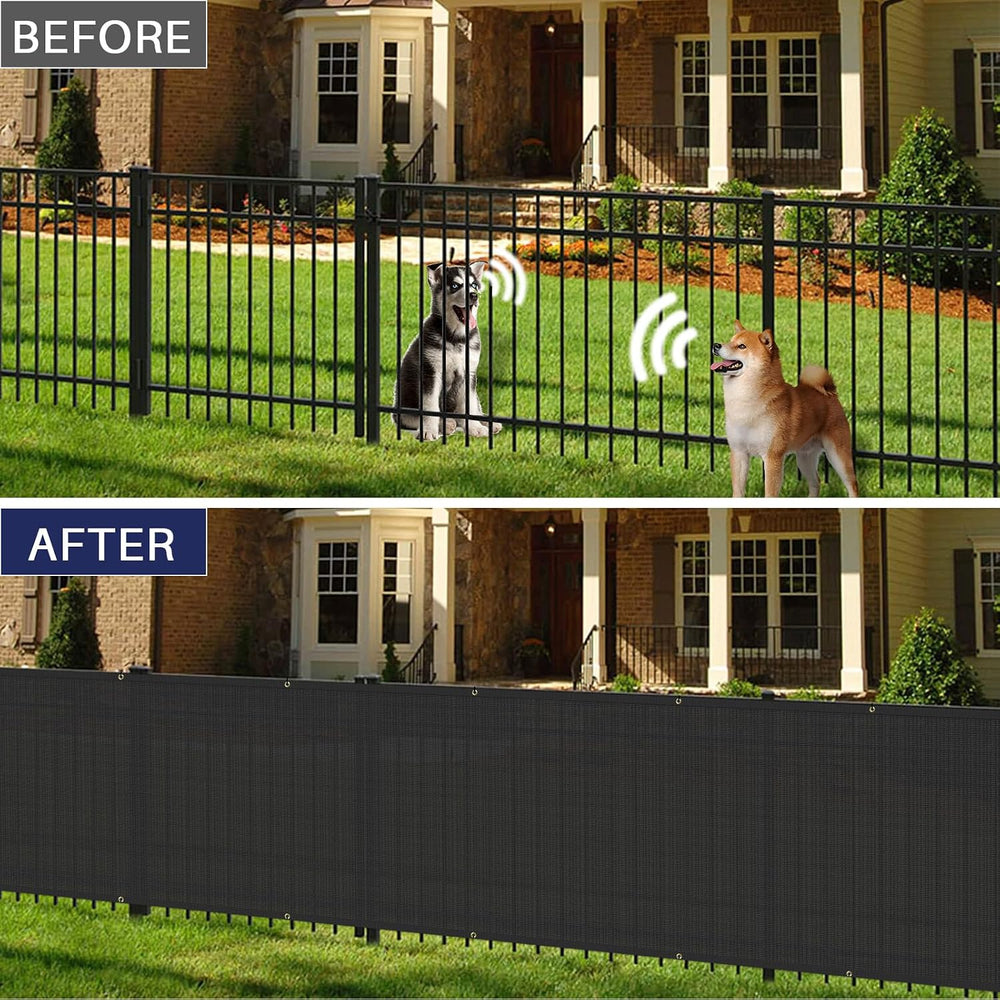 Windscreen4less 6' x 25' Privacy Fence Screen in Black with Bindings ...