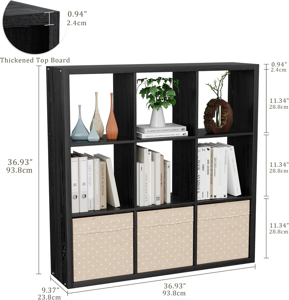Cube Storage Organizer Bookcase, Decorative 11 inch Open Back Cubical Shelf w...