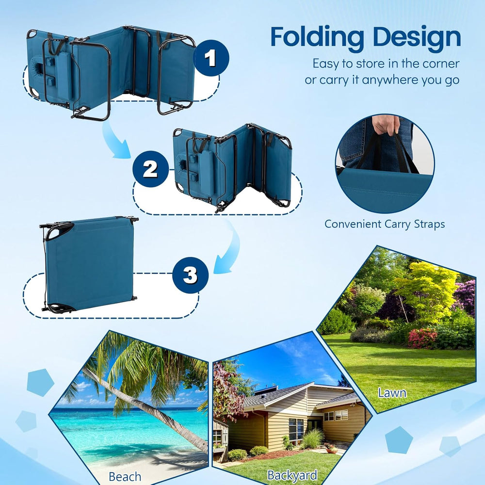 Giantex Folding Beach Tanning Chair, Adjustable Face Down Patio Lounge Chair ...