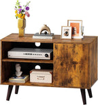 WLIVE TV Stand for 40 Inch TVs, Small Entertainment Center with Storage Cabinet, Mid-Century Modern TV Stands for Living Room and Bedroom, 32" TV Console, Brown