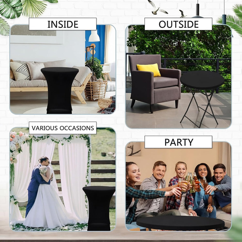 Wenqik 4 Sets 32"x43" High Top Folding Cocktail Tables & Cover,...