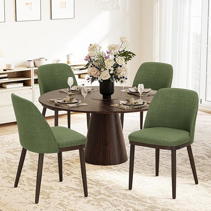 COLAMY Upholstered Dining Chairs Set of 4, Modern Kitchen Chairs with Back, L...