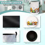 Happy Colorful Dogs Laundry Hamper With Handles Foldable Cute Animals Dog Oxford Cloth Tote Bag Funny Laundry Basket Clothes Toy Storage Bucket 18.9" x 16.5"For Bathroom/Laundry/Bedroom
