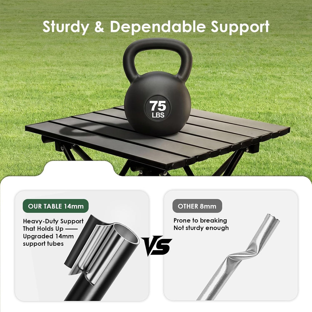 Opliy 2-Pack Portable Camping Table – Ultralight Foldable Car Tray Table with...