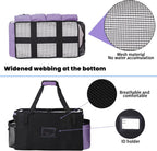 Extra large Cleaning Caddy Bag Built-in Sturdy Support Board, Cleaning Organizer with Detachable Divider, Cleaning Supply Tote with Adjustable Shoulder Strap (Purple, 19'' x 11'' x 11'')