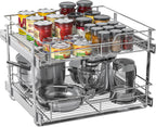 ZOINLIY Pull Out Cabinet Organizer,Slide Out Kitchen Organizers and Storage | Heavy Duty Drawer Cupboard Storage Basket, Smooth Sliding, Chrome Finish
