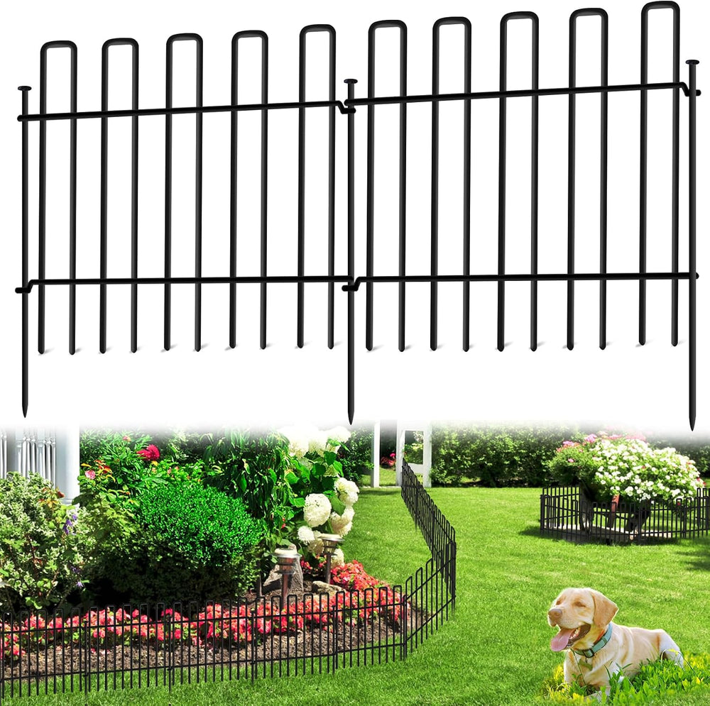 26 Panels No Dig Animal Barrier Fence, 13in(H) x 37ft(L) Garden Edging Border...