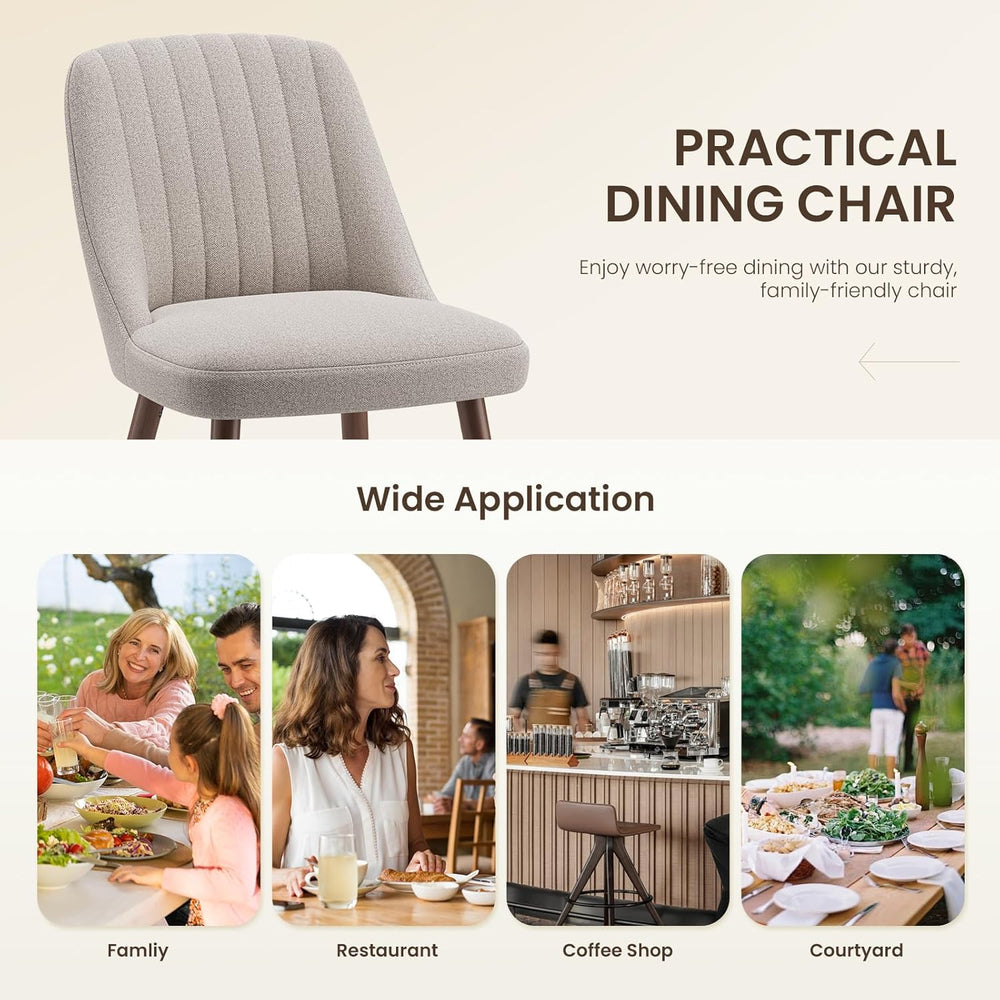 MALOL Upholstered Dining Chairs Set of 2, Modern Fabric Kitchen Chairs with B...