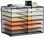 Marbrasse 7 Tier Desktop Literature Organizer, Mesh Paper Organizer Desk Organizers, File Sorter Mail Center Paper Storage Cabinet Classroom Keepers Mailbox for Office Home School, Black