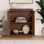 Henn&Hart 28" Wide Rectangular Accent Cabinet in Satin Walnut, for Home, Living Room, Bedroom, Entertainment Room, Office