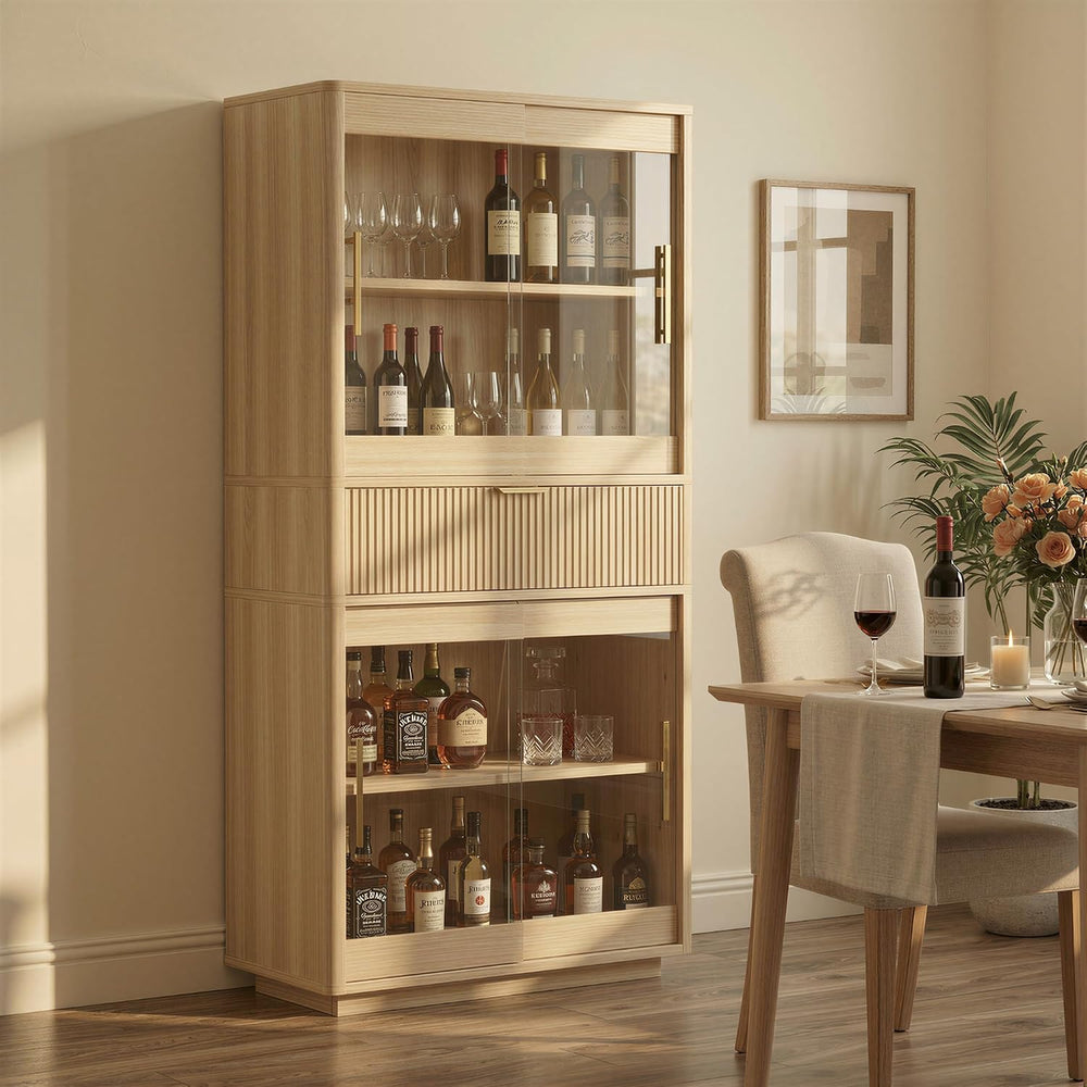 IRONCK 69" Tall Kitchen Pantry, Modern Farmhouse Fluted Kitchen Storage ...