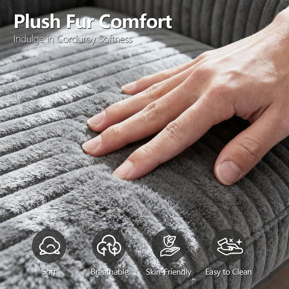 67" Oversized Chaise Lounge Chair Indoor, Soft Cloud Couch, Gray | Comfy...