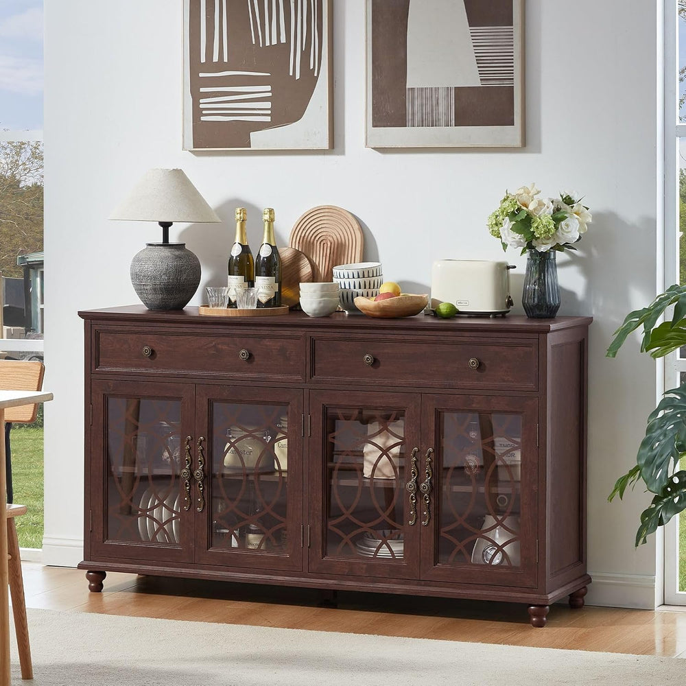 Joaxswe Farmhouse Sideboard Buffet Cabinet with Storage,59" Large Creden...