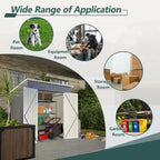 Ball & Cast 6x4FT Storage Shed with Lockable Door,Heavy Duty Outdoor Metal Sheds with Punched Vent, Waterproof Tool Sheds for Garden,Backyard,Lawn,Easy to Assemble,Gray