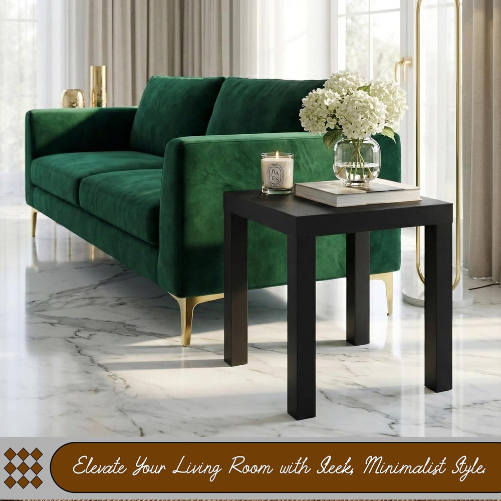 Kings Brand Furniture Zayne Modern Square Wood Parsons Side End Table for Bed...